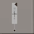 Modern Minimalist Wall Clock with White Body Brown Accent and Pendulum 3d model
