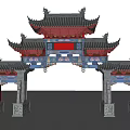 Chinese archway 3d model
