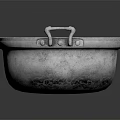 Handmade Round Aluminum Cooking Pot With Hammered Texture And Two Handles