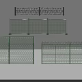 Different Types Of Metal Security Fences With Barbed Wire And Mesh Panels