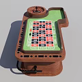 Commercial Casino Roulette Table With Wooden Frame Green Felt Surface And Number Layout