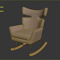 Pink Upholstered Rocking Accent Chair Featuring Wooden Rocking Legs And Modern Stylish Design