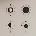 Stylish Modern Wall Clock Designs With Various Circular And Geometric Patterns 3d model