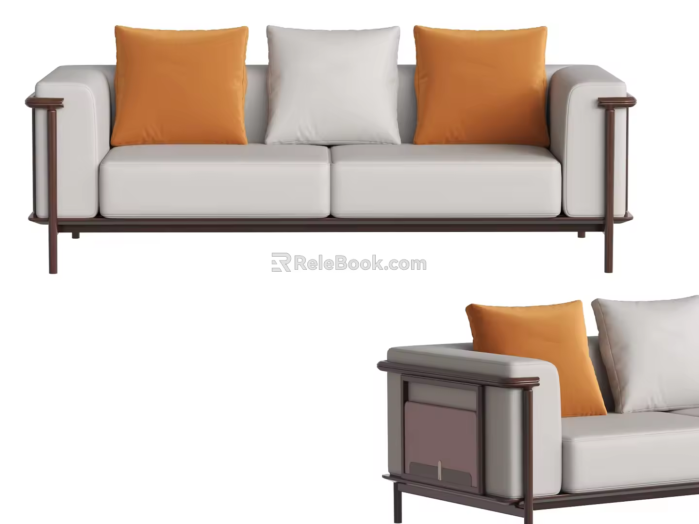 Three-seat sofa 3d model