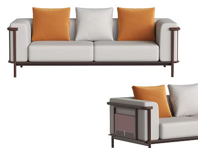 Three-seat sofa 3d model