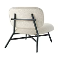 Modern Fabric Upholstered Single Chair With Black Metal Legs And Multiple Color Options