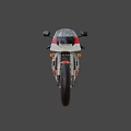 YAMAHA YZR 750 Sport Racing Motorcycle With White Red Body Black Seat And Red Rims