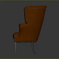Orange Diamond Tufted Leather Accent Chair With High Back Armrests Nailhead Trim And Wooden Legs