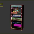 Black Electronic Equipment Rack With Multiple Components Cables And Control Panels