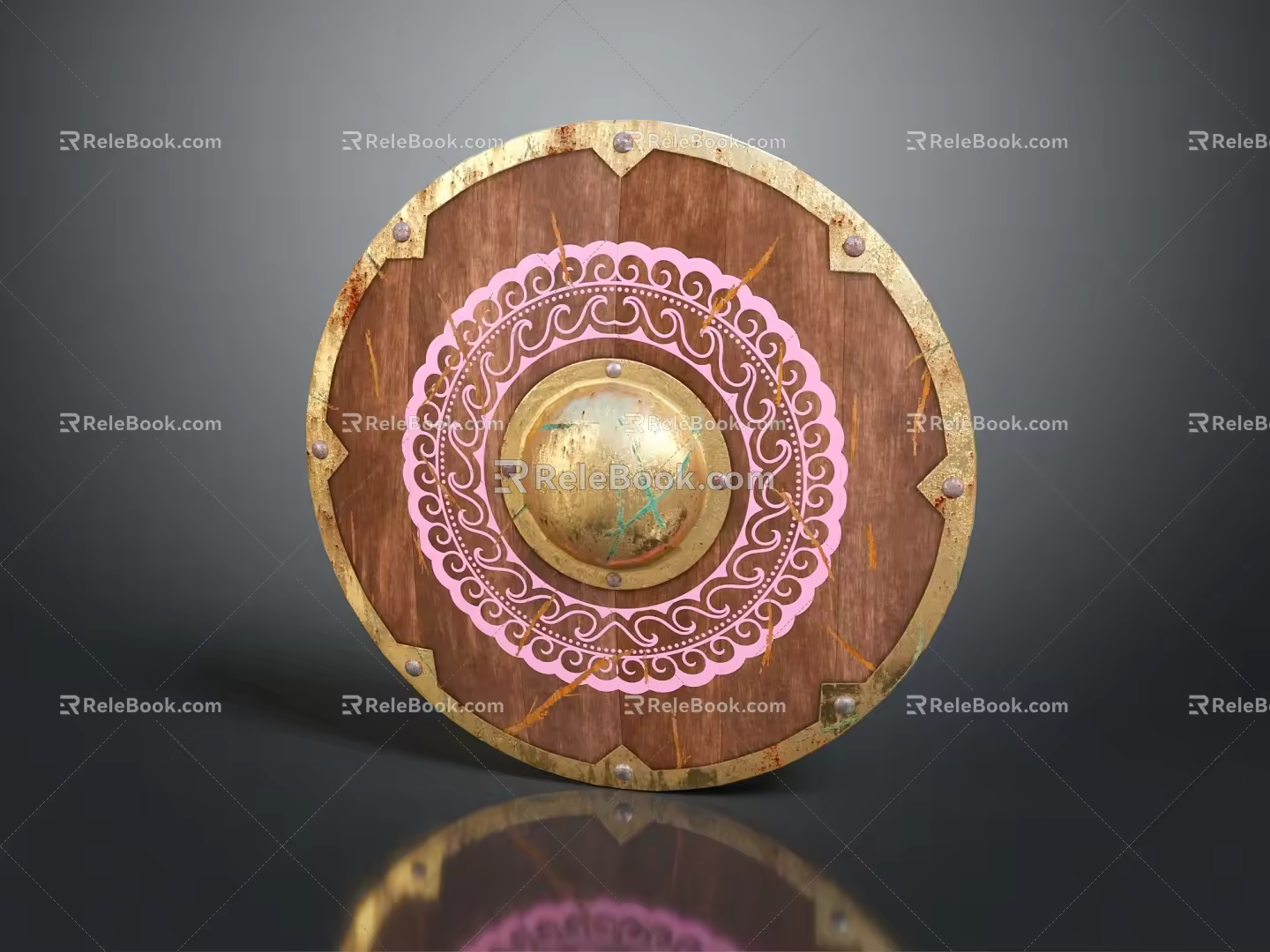 Medieval Shield Ancient Shield Shield Shield Defensive Weapon Ancient Shield Iron Shield Protective Shield Wooden Shield 3d model