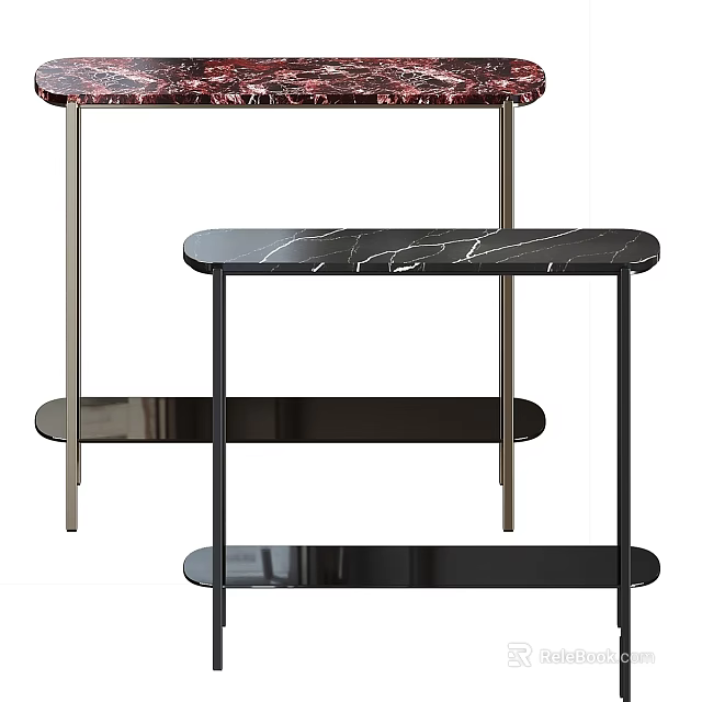 Modern Dining Tables With Marble Tops And Metal Frame Design 3d model