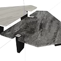 Modern Corner Table With Elegant Marble Top And Sturdy Metal Legs 3d model