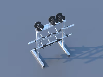 Sturdy Metal Dumbbell Rack With Weight Storage For Home Gym Fitness Equipment 3d model