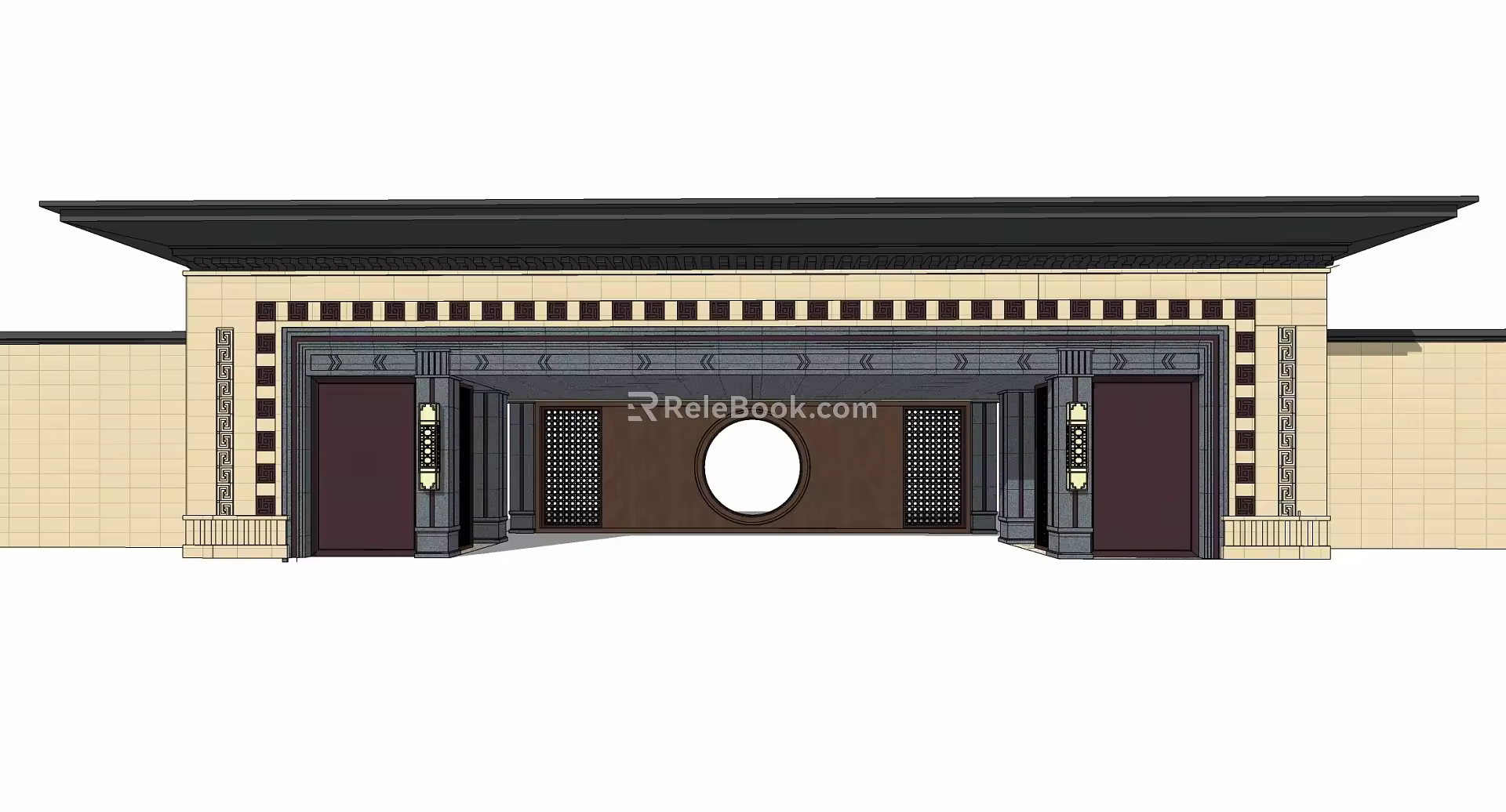 new chinese style gate 3d model