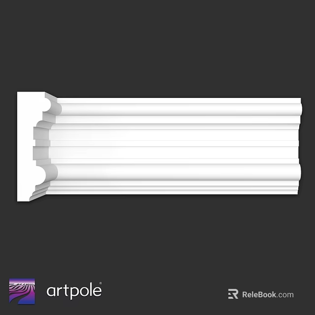 White Decorative Molding With Layered Smooth Surface For Interior Architectural Design 3d model 