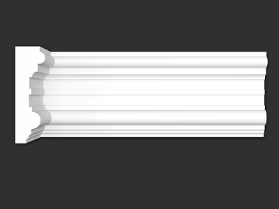 White Decorative Molding With Layered Smooth Surface For Interior Architectural Design 3d model