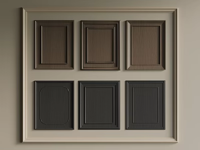 Stylish Wardrobe Doors With Various Brown And Black Panel Designs On 3d model
