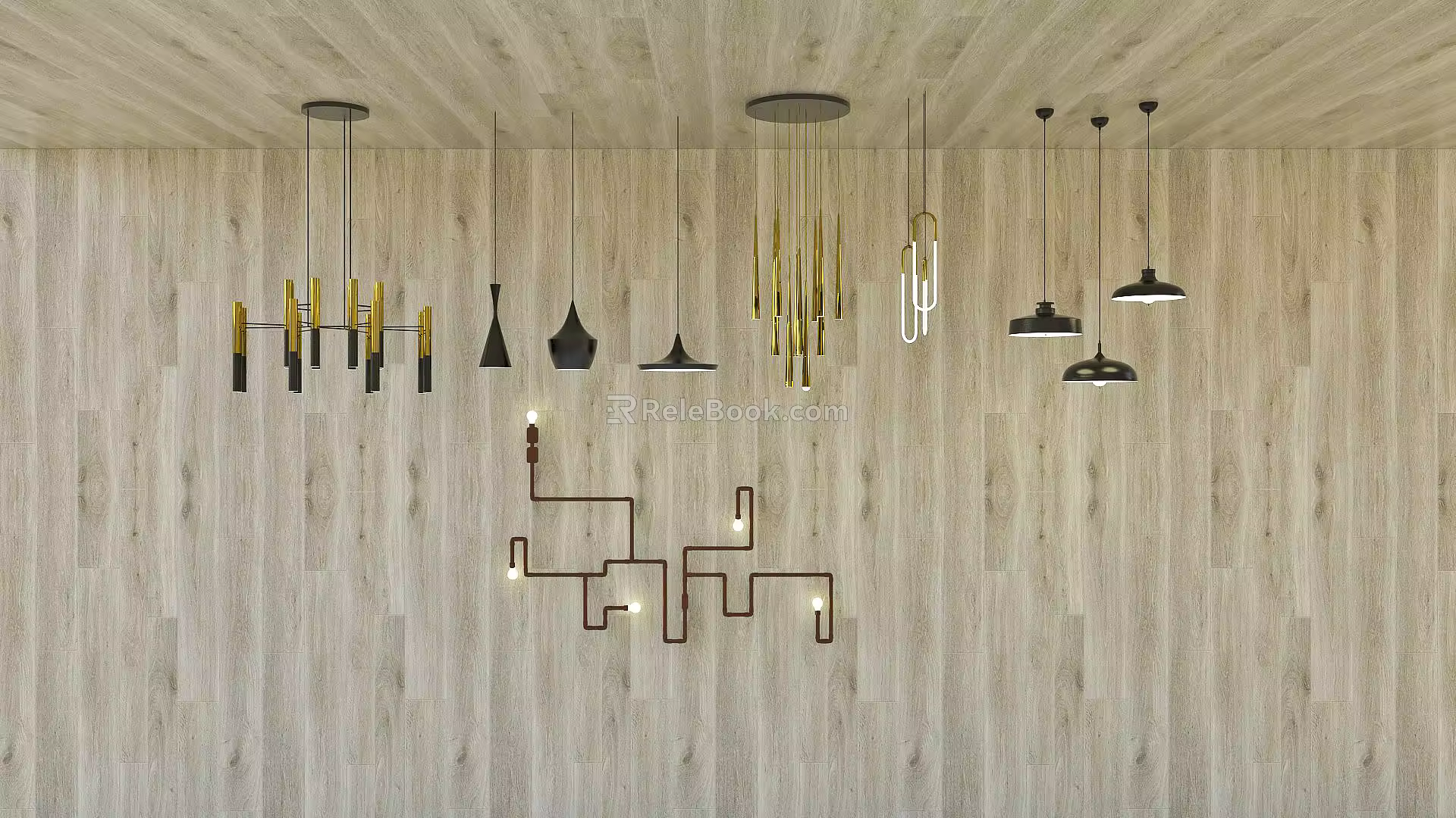 Modern lamp combination chandelier 3d model