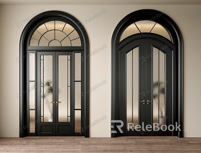 French American Style Door Glass Door Swing Door Wooden Door Double Door Villa Entry Door model