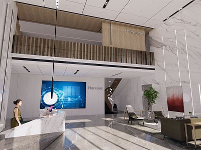 Modern Hall Office Lobby model