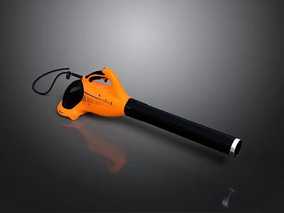 Household Orange Handheld Blower With Black Nozzle And Lanyard For Daily Use 3d model
