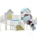Outdoor Wooden Toy Large Combination Slide Children's Combination Slide Outdoor Slide Multi-person Slide Combination Slide Children's Slide 3d model