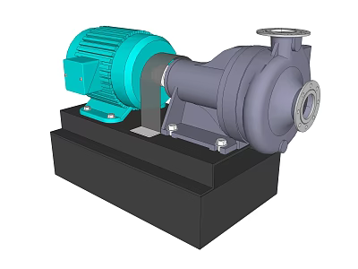 Industrial Pump With Green Motor Gray Pump Body And Black Base 3d model