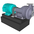 Industrial Pump With Green Motor Gray Pump Body And Black Base