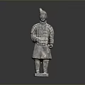 Terracotta Warrior Sculpture Ancient Chinese Soldier Figure With Intricate Armor And Standing Pose