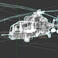 Green Camouflage Military Helicopter With Large Rotors And Fuselage Design