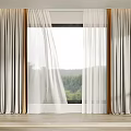 Modern Curtain Window Screen 3d model