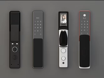 Smart fingerprint password door handle 3d model