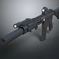 Black Tactical Rifle With Scope Suppressor Rail And Grip Design 3d model