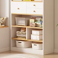 Home Storage Cabinet with Shelves Drawers Pegboard Potted Plant and Decorative Items