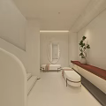 Modern Beauty Hair Salon Interior With Green Chair White Sofa And Oval Decor