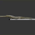 Realistic Gavial Reptile Figurine With Long Snout On Transparent Display Base