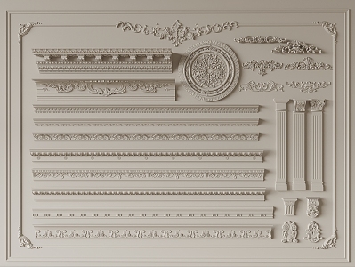 European plaster line 3d model