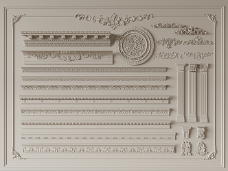 European plaster line 3d model