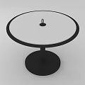 Modern Round Side Table With White Top And Black Base Sleek Design 3d model