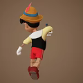 Pinocchio Classic Animated Film Character With Yellow Hat Blue Bowtie White Gloves And Red Shorts