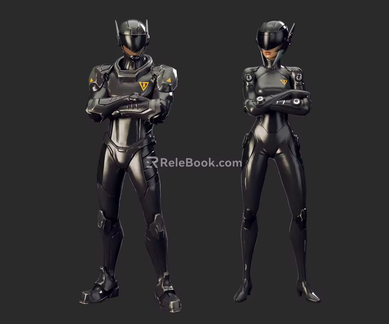 Modern game character sci-fi character 3d model