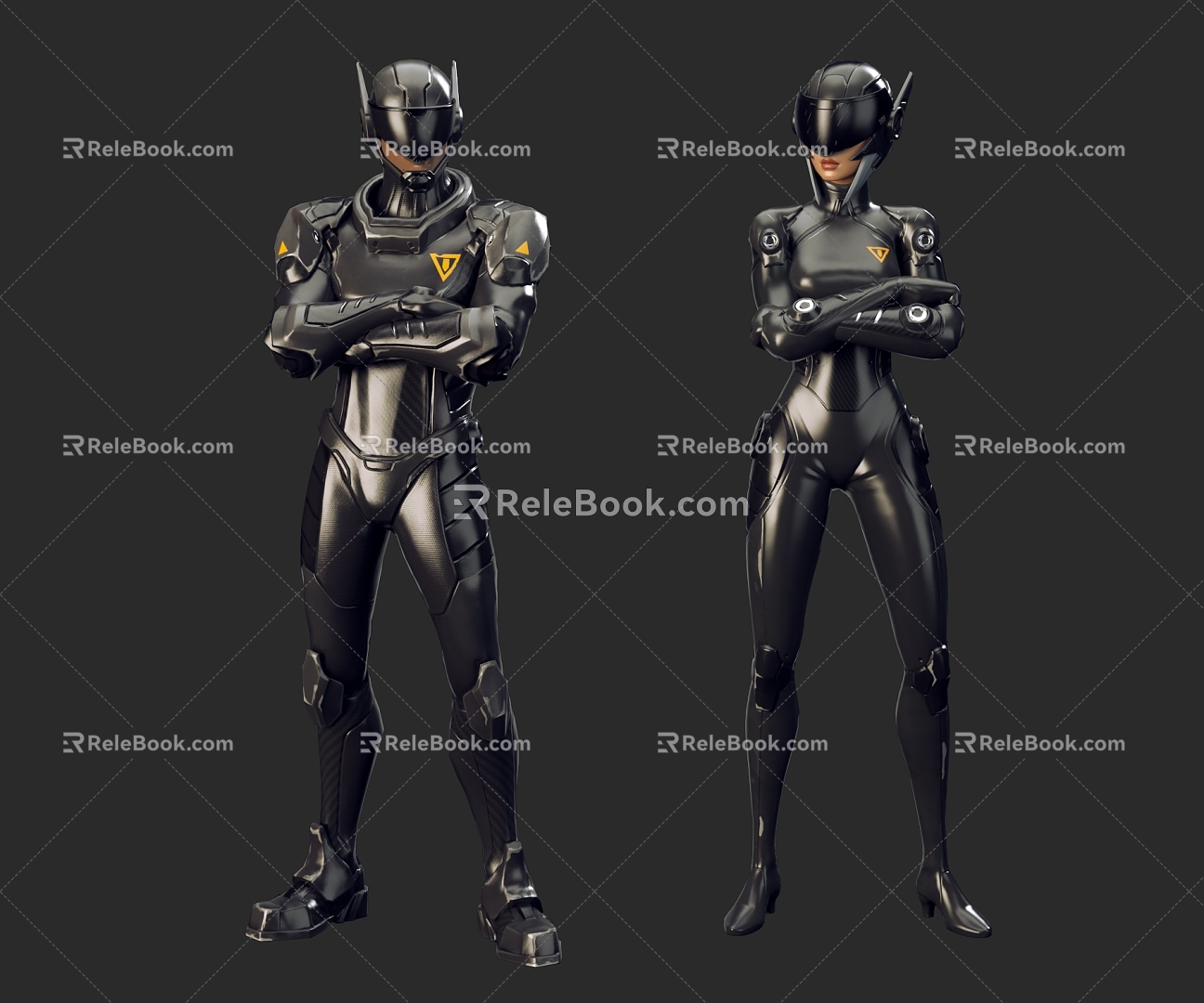 Modern game character sci-fi character 3d model