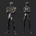 Modern game character sci-fi character 3d model