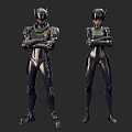 Modern game character sci-fi character 3d model