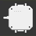 Silver Square Metal Household Item With Branded Surface And Connecting Port