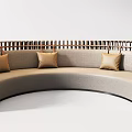 Modern Sectional Sofa Set With Curved Design Wooden Armrests Light Gray Fabric And Cushions