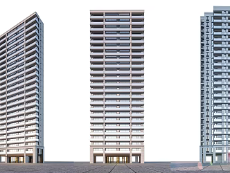 Modern Residential Building Simple High-rise Residential Building 3d model