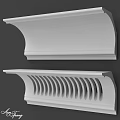 Decorative White Architectural Components Featuring Smooth Surface And Curved Hollow Patterns