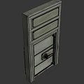Heavy Duty Metal Safe Door With Secure Lock Handle And Rivet Details Design