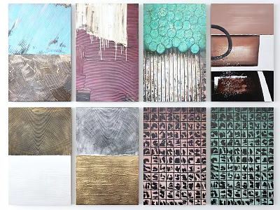 Colorful Abstract Artworks With Diverse Textures And Modern Abstract Patterns 3d model